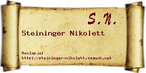 Steininger Nikolett névjegykártya